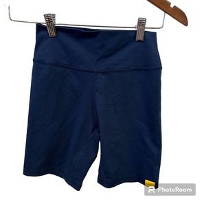 Yellow Label Co. Navy Blue Biker Shorts athletic active gym size small